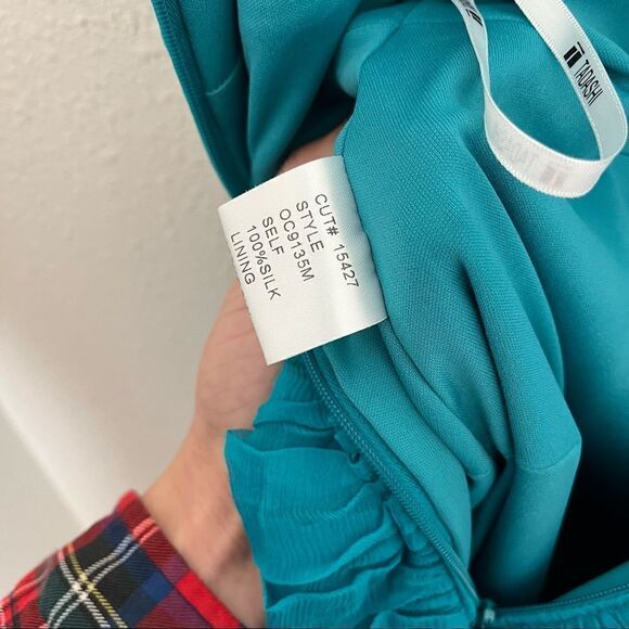 Tadashi Collection Teal Silk Multi Layer Dress - Picture 9 of 12